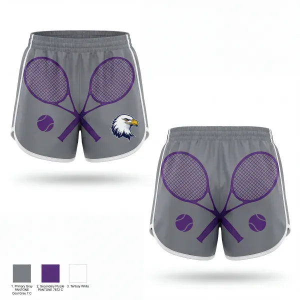 Womens Shorts, Albion Purple Eagles, Tennis, Teamtime, Team time, sublimation, custom sports apparel, team uniforms, spirit wear, spiritwear, sports uniforms, custom shirts, team store, custom team store, fundraiser sports, apparel fundraiser