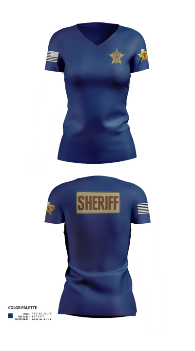 Hudspeth county sheriff office 47128359 Women's Short Sleeve V-neck Shirt - 21