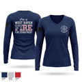 City of West Haven Fire Department Women's Long Sleeve V-neck Shirt - 1