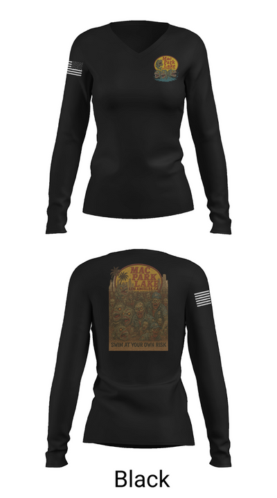 MACARTHUR PARK UNIT 16981211 Women's Long Sleeve V-neck Shirt - 35