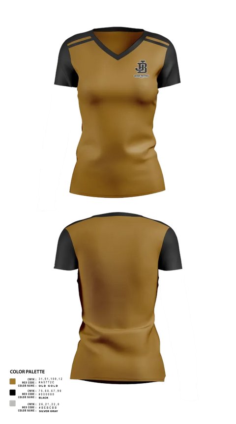 Womens Short Sleeve Vneck Shirt, Jesse Bethel High School, Golf, Teamtime, Team time, sublimation, custom sports apparel, team uniforms, spirit wear, spiritwear, sports uniforms, custom shirts, team store, custom team store, fundraiser sports, apparel fundraiser