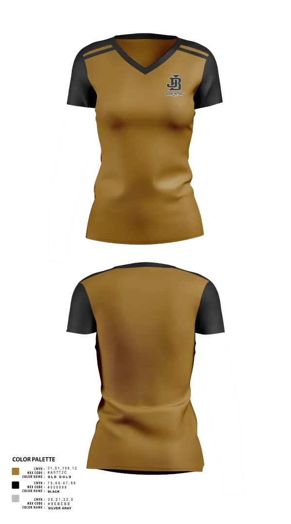 Womens Short Sleeve Vneck Shirt, Jesse Bethel High School, Golf, Teamtime, Team time, sublimation, custom sports apparel, team uniforms, spirit wear, spiritwear, sports uniforms, custom shirts, team store, custom team store, fundraiser sports, apparel fundraiser