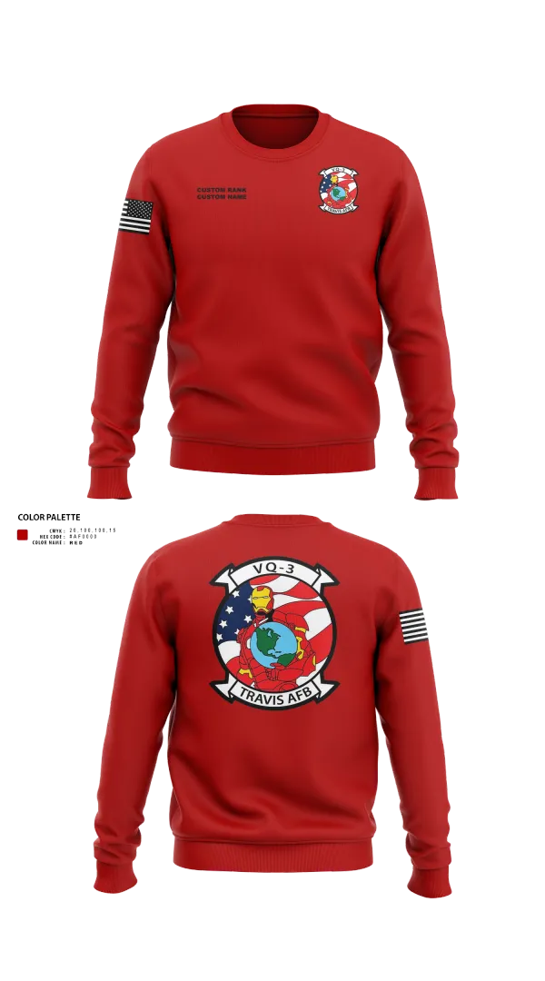 Crew Neck Sweatshirt, VQ3 Det Travis, , Teamtime, Team time, sublimation, custom sports apparel, team uniforms, spirit wear, spiritwear, sports uniforms, custom shirts, team store, custom team store, fundraiser sports, apparel fundraiser