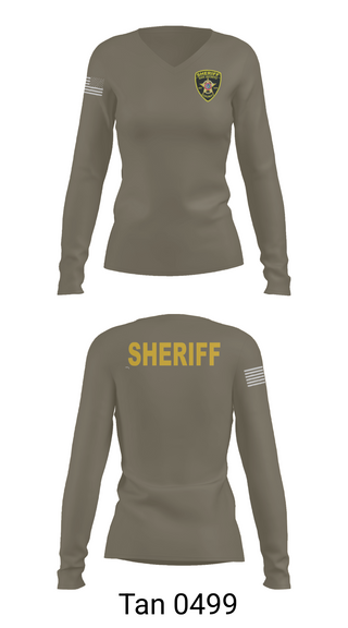 Womens Long Sleeve Vneck Shirt, San Jacinto County Sheriff's Office, Police, Teamtime, Team time, sublimation, custom sports apparel, team uniforms, spirit wear, spiritwear, sports uniforms, custom shirts, team store, custom team store, fundraiser sports, apparel fundraiser
