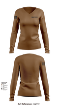 Waist Cats 7546636 Women's Long Sleeve V-neck Shirt - 101