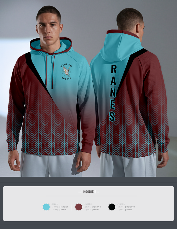Hoodie, Cranes, Spirit Store, Teamtime, Team time, sublimation, custom sports apparel, team uniforms, spirit wear, spiritwear, sports uniforms, custom shirts, team store, custom team store, fundraiser sports, apparel fundraiser