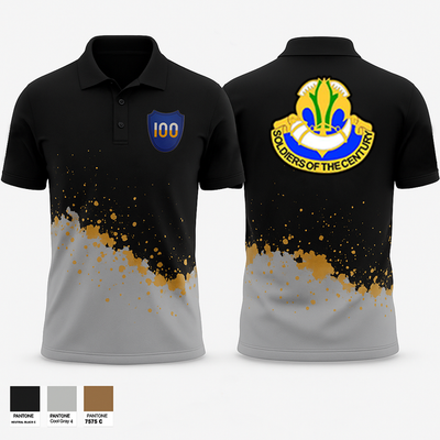 100th Training Division Short Sleeve Performance Polo - 1