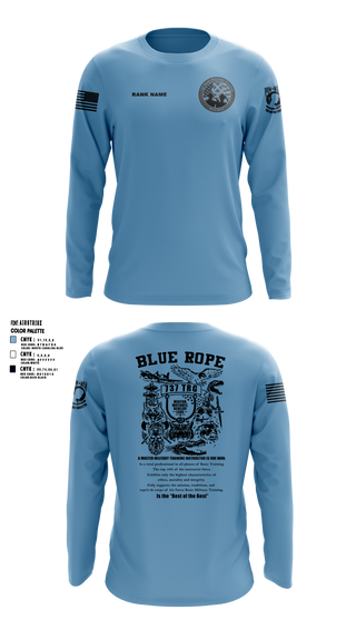 Long Sleeve Performance Shirt, Blue Rope Association, Air Force, Teamtime, Team time, sublimation, custom sports apparel, team uniforms, spirit wear, spiritwear, sports uniforms, custom shirts, team store, custom team store, fundraiser sports, apparel fundraiser