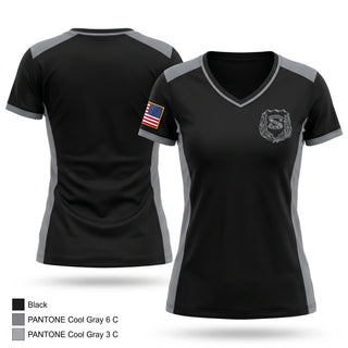 Womens Short Sleeve Vneck Shirt, Readington Police Department/PBA317, Police, Teamtime, Team time, sublimation, custom sports apparel, team uniforms, spirit wear, spiritwear, sports uniforms, custom shirts, team store, custom team store, fundraiser sports, apparel fundraiser