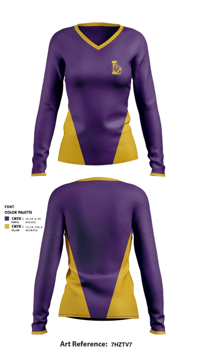 Lynwood High School 52856874 Women's Long Sleeve V-neck Shirt - 5