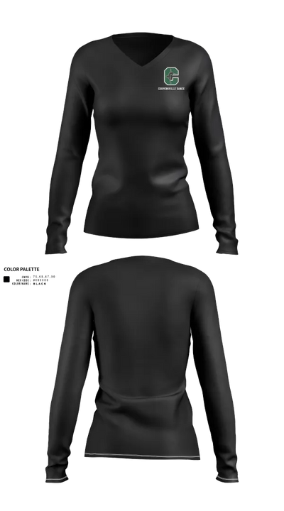 Coopersville Dance Team 93939428 Women's Long Sleeve V-neck Shirt - 21