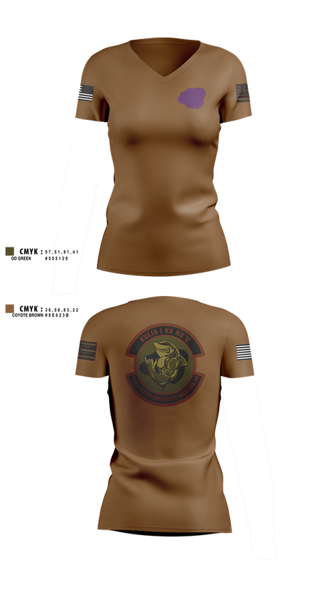 Womens Short Sleeve Vneck Shirt, 150th Electromagnetic Warfare Squadron, , Teamtime, Team time, sublimation, custom sports apparel, team uniforms, spirit wear, spiritwear, sports uniforms, custom shirts, team store, custom team store, fundraiser sports, apparel fundraiser
