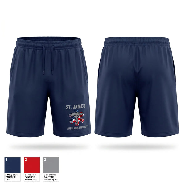 Athletic Shorts With Pockets, St. James Ambulance District, EMS/EMT, Teamtime, Team time, sublimation, custom sports apparel, team uniforms, spirit wear, spiritwear, sports uniforms, custom shirts, team store, custom team store, fundraiser sports, apparel fundraiser