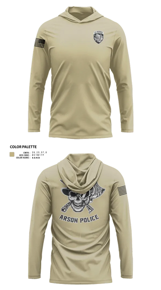 Long Sleeve Performance Shirt with hood, La Marque Arson Police, Police, Teamtime, Team time, sublimation, custom sports apparel, team uniforms, spirit wear, spiritwear, sports uniforms, custom shirts, team store, custom team store, fundraiser sports, apparel fundraiser