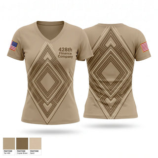 Womens Short Sleeve Vneck Shirt, 428th Finance Company, Army, Teamtime, Team time, sublimation, custom sports apparel, team uniforms, spirit wear, spiritwear, sports uniforms, custom shirts, team store, custom team store, fundraiser sports, apparel fundraiser