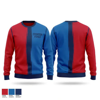 Crew Neck Sweatshirt, Crimson Force, Men's Soccer, Teamtime, Team time, sublimation, custom sports apparel, team uniforms, spirit wear, spiritwear, sports uniforms, custom shirts, team store, custom team store, fundraiser sports, apparel fundraiser