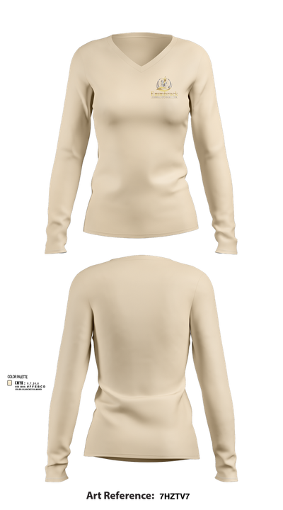 EMMBROCK COMMUNITY SERVICES 16784997 Women's Long Sleeve V-neck Shirt - 51