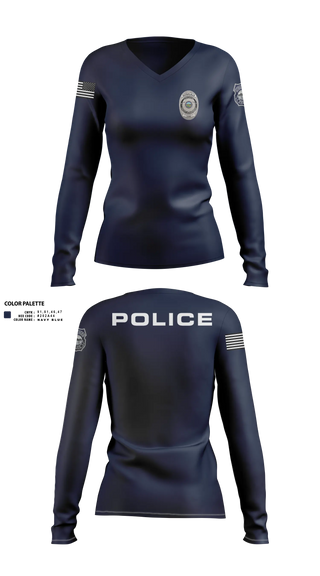 Womens Long Sleeve Vneck Shirt, Struthers Police, Police, Teamtime, Team time, sublimation, custom sports apparel, team uniforms, spirit wear, spiritwear, sports uniforms, custom shirts, team store, custom team store, fundraiser sports, apparel fundraiser