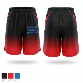 Womens Shorts, Midwest Xtreme Wrestling, Wrestling, Teamtime, Team time, sublimation, custom sports apparel, team uniforms, spirit wear, spiritwear, sports uniforms, custom shirts, team store, custom team store, fundraiser sports, apparel fundraiser