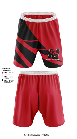 Athletic Shorts With Pockets, Monroe Lions Football, , Teamtime, Team time, sublimation, custom sports apparel, team uniforms, spirit wear, spiritwear, sports uniforms, custom shirts, team store, custom team store, fundraiser sports, apparel fundraiser