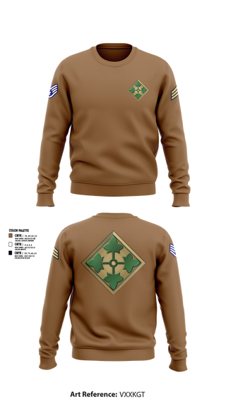 Crew Neck Sweatshirt, 4th infantry division, Army, Teamtime, Team time, sublimation, custom sports apparel, team uniforms, spirit wear, spiritwear, sports uniforms, custom shirts, team store, custom team store, fundraiser sports, apparel fundraiser