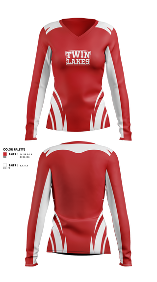 Womens Long Sleeve Vneck Shirt, Twin Lakes, Cheer, Teamtime, Team time, sublimation, custom sports apparel, team uniforms, spirit wear, spiritwear, sports uniforms, custom shirts, team store, custom team store, fundraiser sports, apparel fundraiser