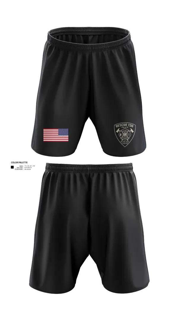 Athletic Shorts With Pockets, Rescue 136, Fire Department, Teamtime, Team time, sublimation, custom sports apparel, team uniforms, spirit wear, spiritwear, sports uniforms, custom shirts, team store, custom team store, fundraiser sports, apparel fundraiser