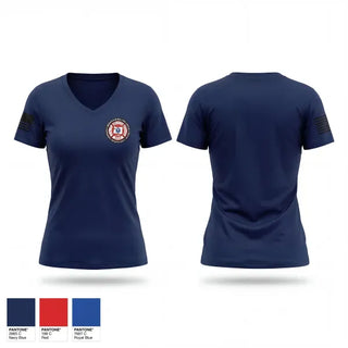 Womens Short Sleeve Vneck Shirt, Nestucca Rural Fire Protection District, Fire Department, Teamtime, Team time, sublimation, custom sports apparel, team uniforms, spirit wear, spiritwear, sports uniforms, custom shirts, team store, custom team store, fundraiser sports, apparel fundraiser