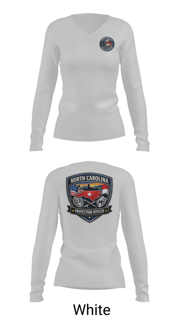 Womens Long Sleeve Vneck Shirt, Protection Officer, Police, Teamtime, Team time, sublimation, custom sports apparel, team uniforms, spirit wear, spiritwear, sports uniforms, custom shirts, team store, custom team store, fundraiser sports, apparel fundraiser