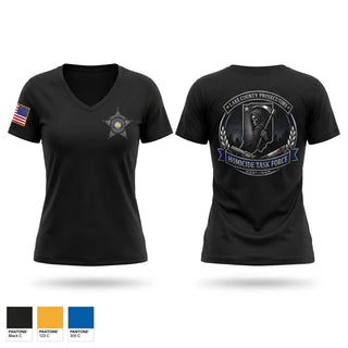 Womens Short Sleeve Vneck Shirt, Lake County Prosecutors Homicide Task Force, Police, Teamtime, Team time, sublimation, custom sports apparel, team uniforms, spirit wear, spiritwear, sports uniforms, custom shirts, team store, custom team store, fundraiser sports, apparel fundraiser