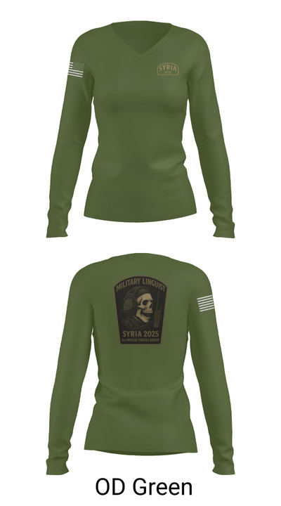 Syria linguist 93457826 Women's Long Sleeve V-neck Shirt - 57