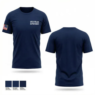 Old School Cotton Feel Shirt, Apex Police Department, Police, Teamtime, Team time, sublimation, custom sports apparel, team uniforms, spirit wear, spiritwear, sports uniforms, custom shirts, team store, custom team store, fundraiser sports, apparel fundraiser