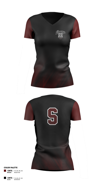 Sobrato HS Bulldogs 65561027 Women's Short Sleeve V-neck Shirt - 6