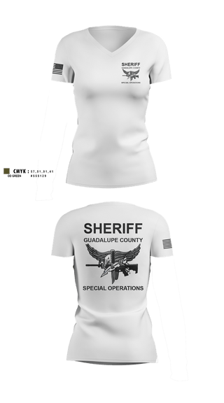 Womens Short Sleeve Vneck Shirt, Guadalupe County SWAT, Police, Teamtime, Team time, sublimation, custom sports apparel, team uniforms, spirit wear, spiritwear, sports uniforms, custom shirts, team store, custom team store, fundraiser sports, apparel fundraiser