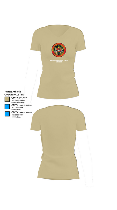 Marine Corps Security Forces Battalion 39264653 Women's Short Sleeve V-neck Shirt - 80