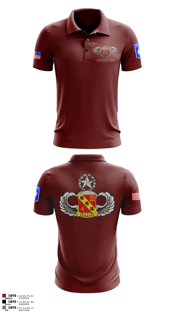 Short Sleeve Performance Polo, 4-319 AFAR, Assassin Battery, Army, Teamtime, Team time, sublimation, custom sports apparel, team uniforms, spirit wear, spiritwear, sports uniforms, custom shirts, team store, custom team store, fundraiser sports, apparel fundraiser