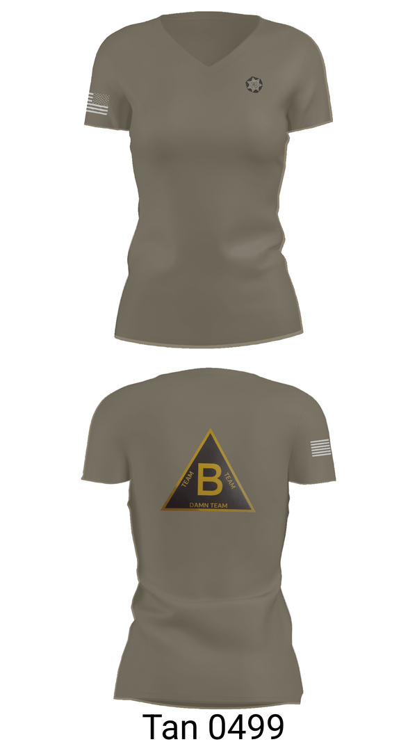 Womens Short Sleeve Vneck Shirt, Greenville County Sheriff’s Office - Bravo Platoon, Police, Teamtime, Team time, sublimation, custom sports apparel, team uniforms, spirit wear, spiritwear, sports uniforms, custom shirts, team store, custom team store, fundraiser sports, apparel fundraiser