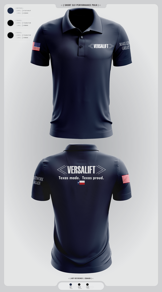Short Sleeve Performance Polo, Versalift, , Teamtime, Team time, sublimation, custom sports apparel, team uniforms, spirit wear, spiritwear, sports uniforms, custom shirts, team store, custom team store, fundraiser sports, apparel fundraiser
