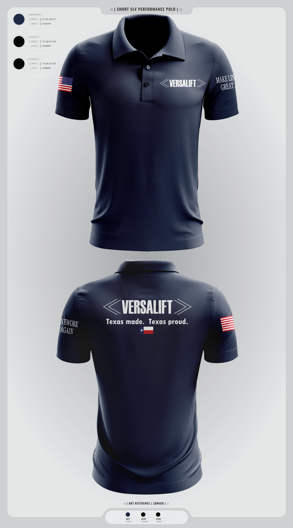 Short Sleeve Performance Polo, Versalift, , Teamtime, Team time, sublimation, custom sports apparel, team uniforms, spirit wear, spiritwear, sports uniforms, custom shirts, team store, custom team store, fundraiser sports, apparel fundraiser