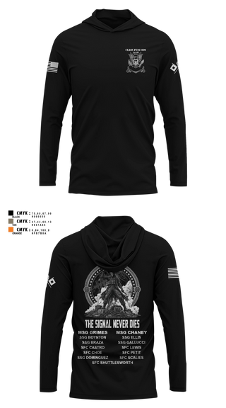 Long Sleeve hooded sunshirt, Senior Leaders Course FY26-009, Army, Teamtime, Team time, sublimation, custom sports apparel, team uniforms, spirit wear, spiritwear, sports uniforms, custom shirts, team store, custom team store, fundraiser sports, apparel fundraiser