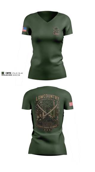 Womens Short Sleeve Vneck Shirt, Lowcountry Leadership Battalion, Army, Teamtime, Team time, sublimation, custom sports apparel, team uniforms, spirit wear, spiritwear, sports uniforms, custom shirts, team store, custom team store, fundraiser sports, apparel fundraiser