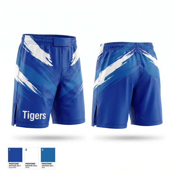 Fight Shorts, Tigers, Wrestling, Teamtime, Team time, sublimation, custom sports apparel, team uniforms, spirit wear, spiritwear, sports uniforms, custom shirts, team store, custom team store, fundraiser sports, apparel fundraiser