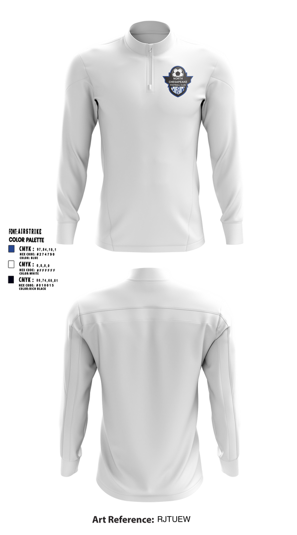 Quarter Zip Jacket, North Chesapeake Football Club, Men's Soccer, Teamtime, Team time, sublimation, custom sports apparel, team uniforms, spirit wear, spiritwear, sports uniforms, custom shirts, team store, custom team store, fundraiser sports, apparel fundraiser