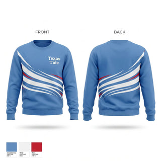 Crew Neck Sweatshirt, Texas Tide, Softball, Teamtime, Team time, sublimation, custom sports apparel, team uniforms, spirit wear, spiritwear, sports uniforms, custom shirts, team store, custom team store, fundraiser sports, apparel fundraiser