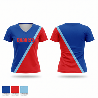 Womens Short Sleeve Vneck Shirt, Quakers, Wrestling, Teamtime, Team time, sublimation, custom sports apparel, team uniforms, spirit wear, spiritwear, sports uniforms, custom shirts, team store, custom team store, fundraiser sports, apparel fundraiser