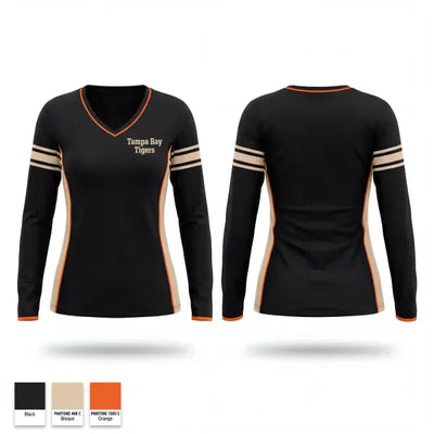 Tampa Bay Tigers 81926096 Women's Long Sleeve V-neck Shirt - 1