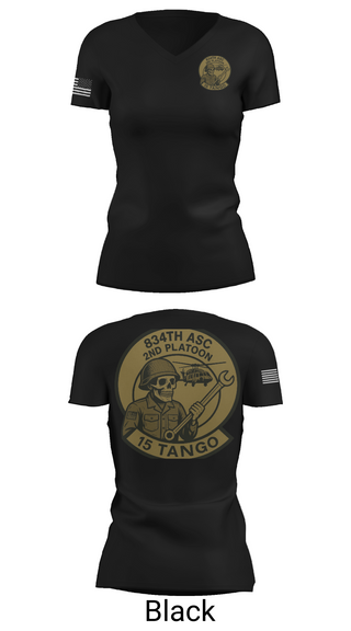 Womens Short Sleeve Vneck Shirt, B-Co 834th ASB, National Guard, Teamtime, Team time, sublimation, custom sports apparel, team uniforms, spirit wear, spiritwear, sports uniforms, custom shirts, team store, custom team store, fundraiser sports, apparel fundraiser