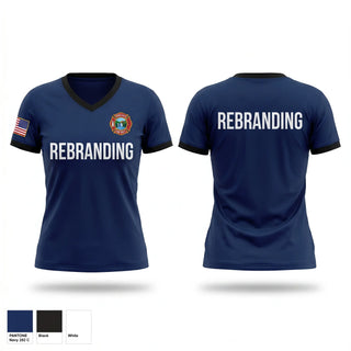 Womens Short Sleeve Vneck Shirt, Middle Falls Fire Department, Fire Department, Teamtime, Team time, sublimation, custom sports apparel, team uniforms, spirit wear, spiritwear, sports uniforms, custom shirts, team store, custom team store, fundraiser sports, apparel fundraiser