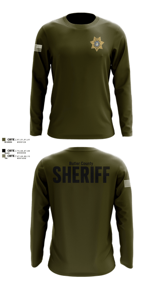 Long Sleeve Performance Shirt, Butler County Sheriff’s Department, Police, Teamtime, Team time, sublimation, custom sports apparel, team uniforms, spirit wear, spiritwear, sports uniforms, custom shirts, team store, custom team store, fundraiser sports, apparel fundraiser