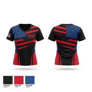 Womens Short Sleeve Vneck Shirt, Milwaukee Area Safe Streets Task Force, Police, Teamtime, Team time, sublimation, custom sports apparel, team uniforms, spirit wear, spiritwear, sports uniforms, custom shirts, team store, custom team store, fundraiser sports, apparel fundraiser